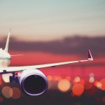 airplane taking off from the airport. fragment of the body of aircraft. business travel concept airplane taking off from the airport. fragment of the body of aircraft. business travel concept